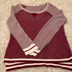 Women’s Burgundy two tone sweater